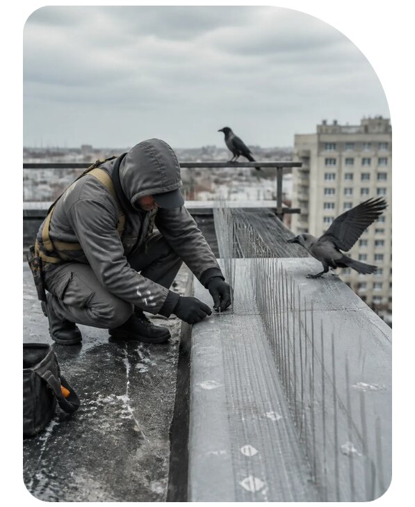 Защита от ворон под ключ в Щекине по цене от 5146 р. | Сенат-Екн